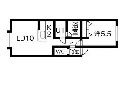 クレアコートI (1LDK/2階)の間取り写真