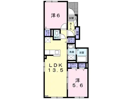 スターボニート(2LDK/1階)の間取り写真