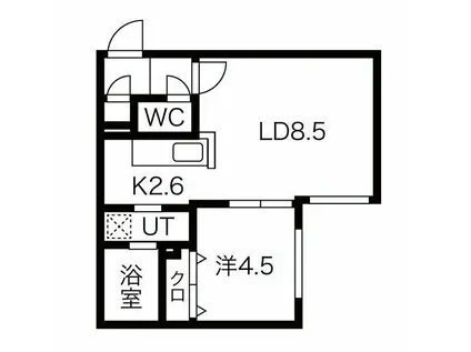 YS HOKUDAINISHI(1LDK/4階)の間取り写真
