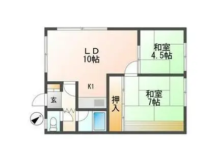 第二シャトー武田(2LDK/2階)の間取り写真