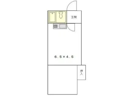 駒矢八番館(1DK/3階)の間取り写真