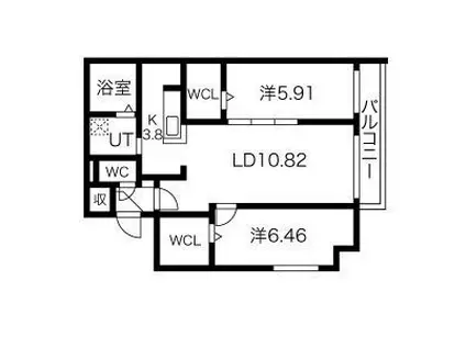 SーRESIDENCE西町(2LDK/5階)の間取り写真