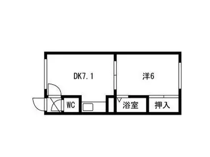 パレスエスカール(1DK/4階)の間取り写真