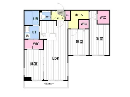 ONE YAMAHANA(3LDK/4階)の間取り写真