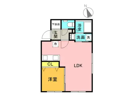 VICTOIRE麻生(1LDK/3階)の間取り写真