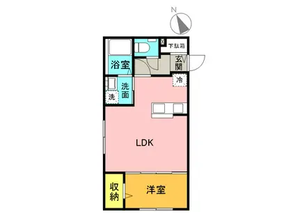 VICTOIRE麻生(1LDK/4階)の間取り写真