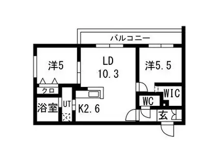LIEN北18(2LDK/4階)の間取り写真