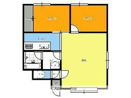 ファミリーハウス5(2LDK/1階)の間取り写真