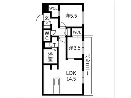 PINE HILLS北23条(2LDK/4階)の間取り写真