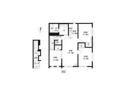 ルミエール北34東4(3LDK/1階)の間取り写真