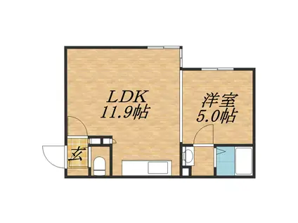 COMFORT CITY(1LDK/1階)の間取り写真