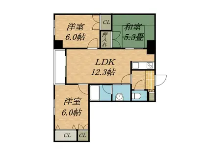 グリシーヌ41(3LDK/2階)の間取り写真
