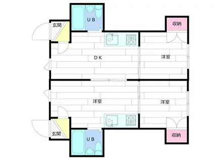プラザイン307(3DK/2階)の間取り写真