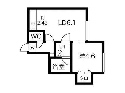 シャルルドアベニュー(1LDK/3階)の間取り写真