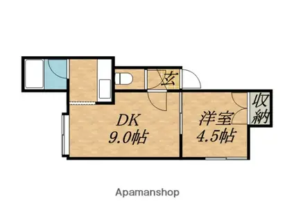 コンサドーレ元町(1LDK/2階)の間取り写真