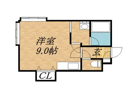 FEEL(ワンルーム/1階)の間取り写真