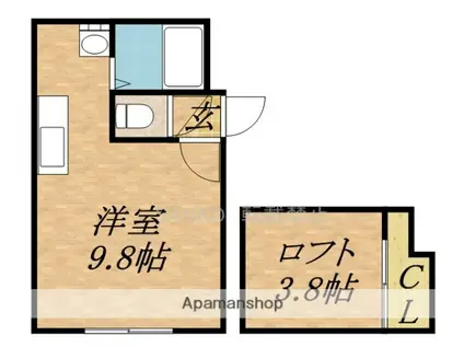 イーストコートN25(1K/2階)の間取り写真