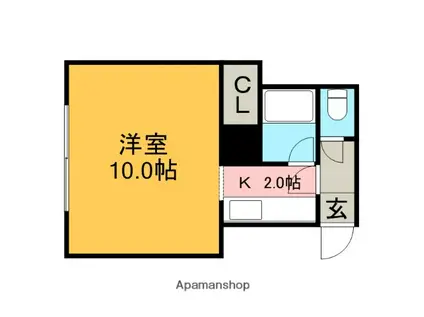 ベルウッド15(1K/2階)の間取り写真