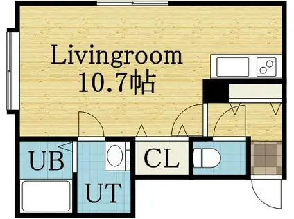 ルーバン教育大前(ワンルーム/2階)の間取り写真