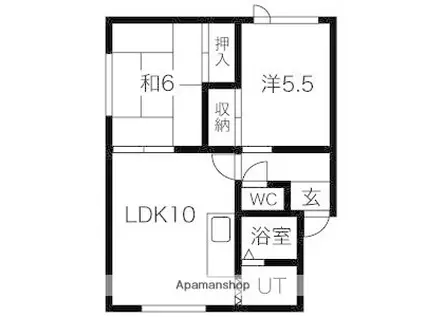 エナージ拓北(2LDK/1階)の間取り写真