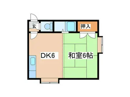 エルムハイツ(1DK/2階)の間取り写真