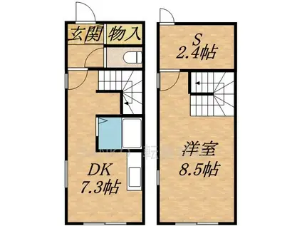 クレアシオン Ⅱ(1DK)の間取り写真