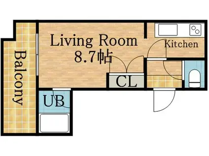 ニュー・セリーヌ(ワンルーム/3階)の間取り写真