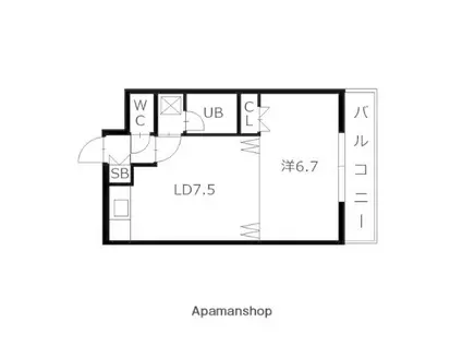 メープル北27条(1DK/10階)の間取り写真