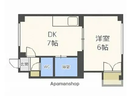 メゾンソウダ(1DK/3階)の間取り写真