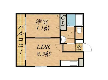 WISE VILLAGE N14 (1LDK/6階)の間取り写真