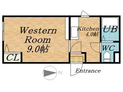 サンコート33(1K/1階)の間取り写真