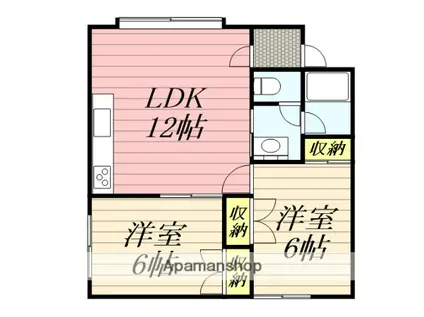 篠路パークハイツA(2LDK/2階)の間取り写真