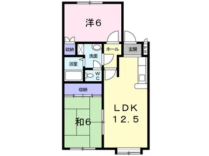 クレストール壱番館(2LDK/2階)の間取り写真