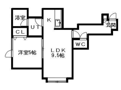 パシフィック・オーシャン(1LDK/2階)の間取り写真
