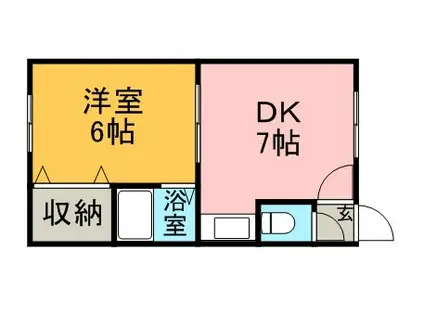 パレスエスカール(1DK/1階)の間取り写真