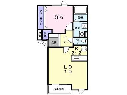 ラントレ北31(1LDK/1階)の間取り写真