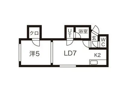 シャネル栄町弐番館(1LDK/3階)の間取り写真