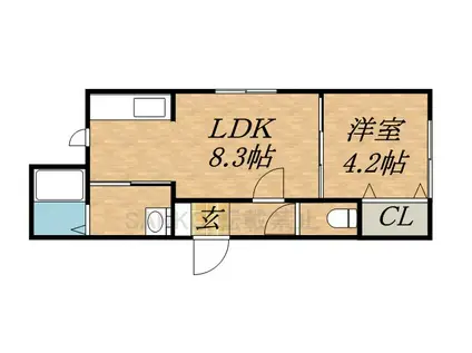 アルバ 元町(1LDK/2階)の間取り写真