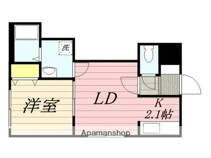 エステート北19(1LDK/3階)の間取り写真