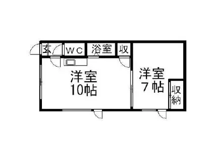 サンシャインN12(1LDK/3階)の間取り写真