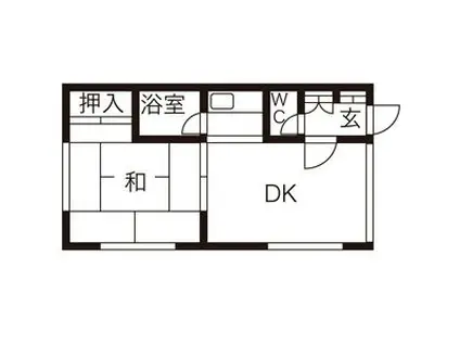 コーポL(1DK/2階)の間取り写真