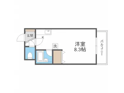 港プロシード26(1DK/3階)の間取り写真