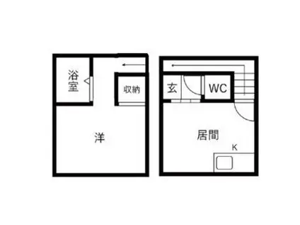 クルーズハウス麻生中央Ⅱ(1DK/2階)の間取り写真