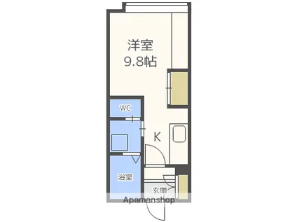 GRAND DU ROI(1K/3階)の間取り写真