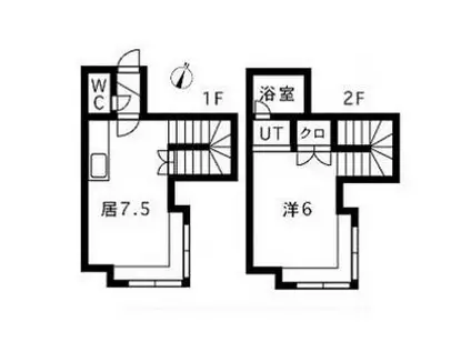 ラポール北28(1DK/1階)の間取り写真