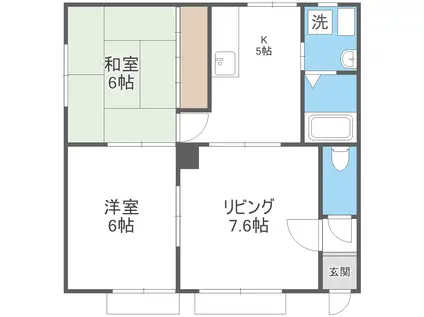 幸和ハイツ(2LDK/1階)の間取り写真