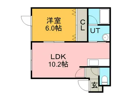イールドN22(1LDK/2階)の間取り写真