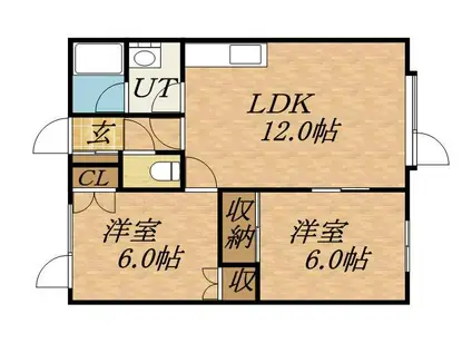 パシフィック32(2LDK/1階)の間取り写真