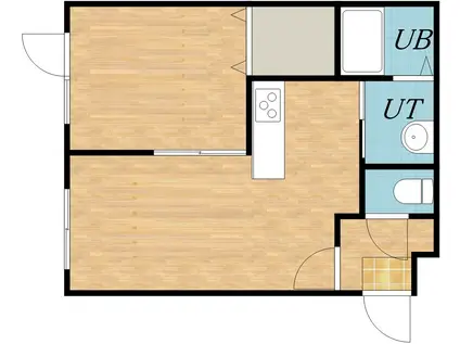 グランディール麻生(1LDK/2階)の間取り写真