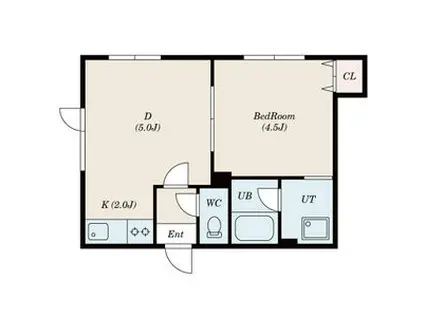 パレス田中(1DK/1階)の間取り写真